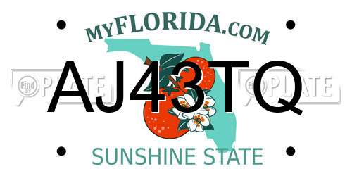 AJ43TQ Florida License Plate