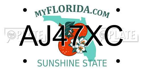 AJ47XC Florida License Plate