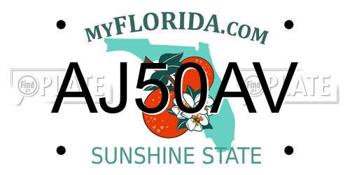 AJ50AV Florida License Plate