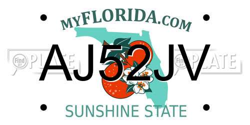 AJ52JV Florida License Plate