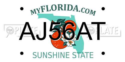 AJ56AT Florida License Plate