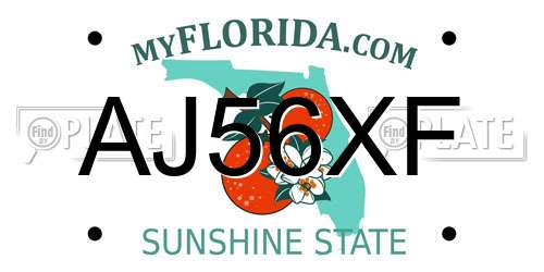 AJ56XF Florida License Plate