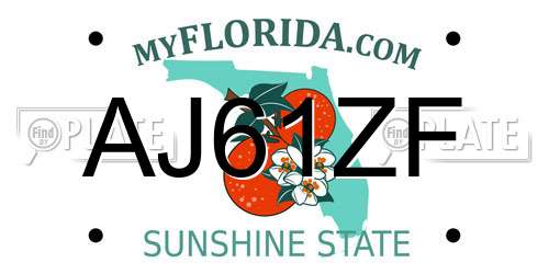 AJ61ZF Florida License Plate