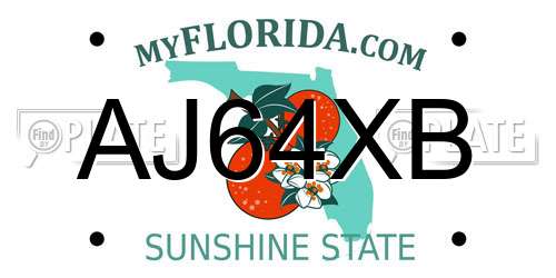 AJ64XB Florida License Plate