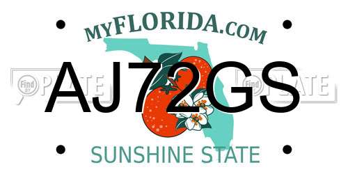 AJ72GS Florida License Plate