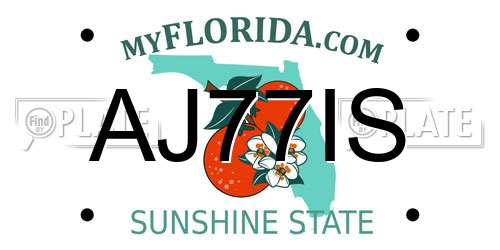 AJ77IS Florida License Plate