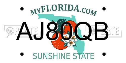 AJ80QB Florida License Plate