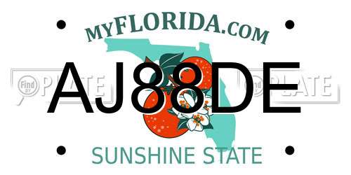 AJ88DE license plate in FL state