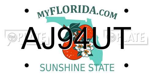 AJ94UT Florida License Plate