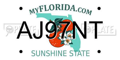 AJ97NT Florida License Plate