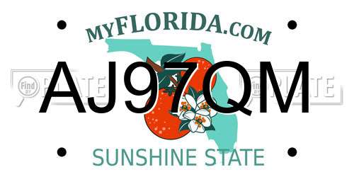 AJ97QM Florida License Plate