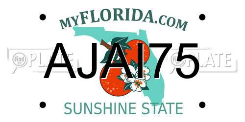 AJAI75 Florida License Plate