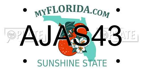 AJAS43 Florida License Plate