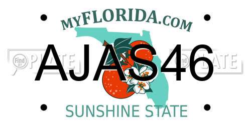 AJAS46 Florida License Plate
