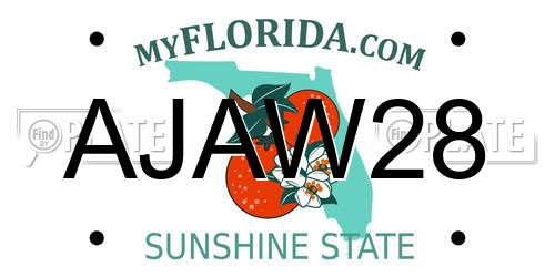 AJAW28 Florida License Plate