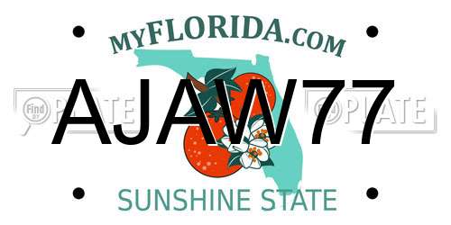 AJAW77 Florida License Plate