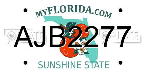 AJB2277 Florida License Plate