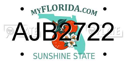AJB2722 Florida License Plate