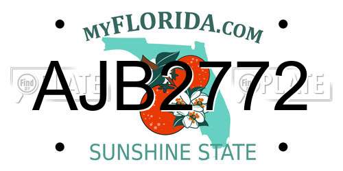 AJB2772 Florida License Plate