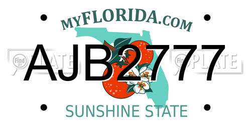 AJB2777 Florida License Plate