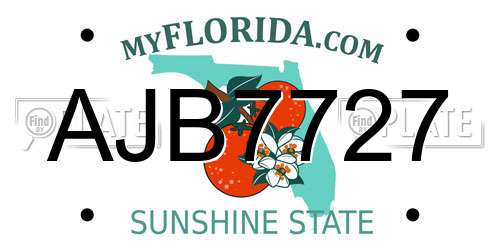 AJB7727 Florida License Plate