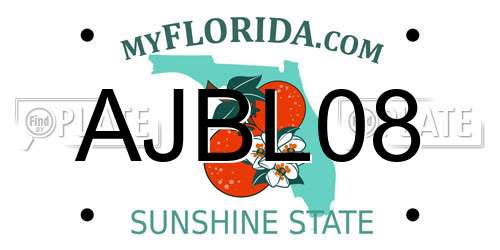AJBL08 Florida License Plate