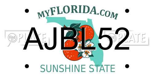 AJBL52 Florida License Plate