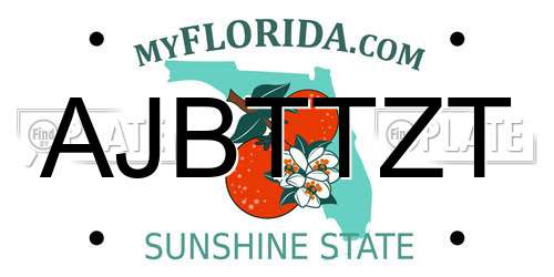 AJBTTZT Florida License Plate