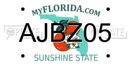 AJBZ05 Florida License Plate