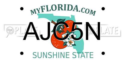 AJC5N Florida License Plate