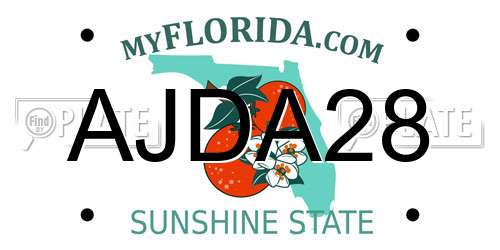 AJDA28 Florida License Plate