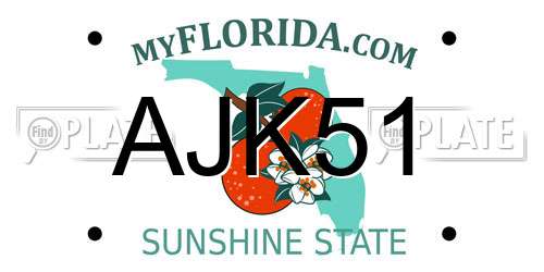 AJK51 Florida License Plate