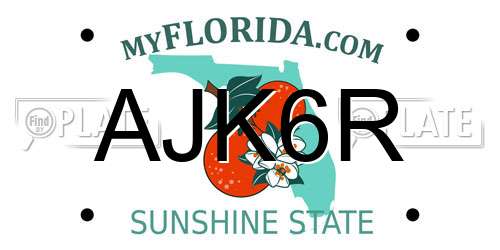 AJK6R Florida License Plate