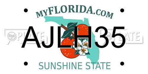 AJLH35 Florida License Plate
