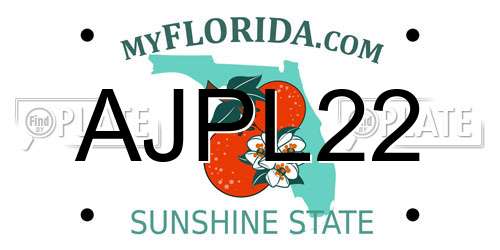 AJPL22 Florida License Plate