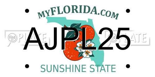 AJPL25 Florida License Plate