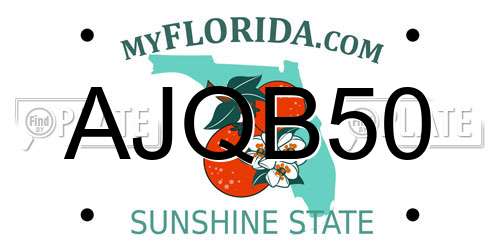 AJQB50 Florida License Plate
