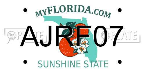 AJRF07 Florida License Plate