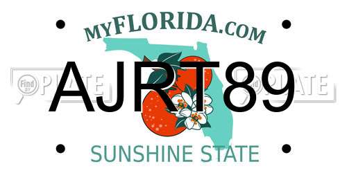 AJRT89 Florida License Plate