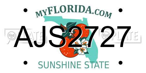 AJS2727 Florida License Plate