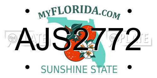 AJS2772 Florida License Plate