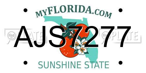 AJS7277 Florida License Plate