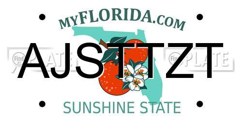 AJSTTZT Florida License Plate