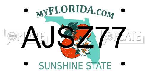 AJSZ77 Florida License Plate