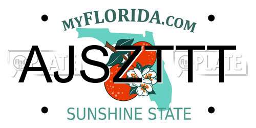 AJSZTTT Florida License Plate
