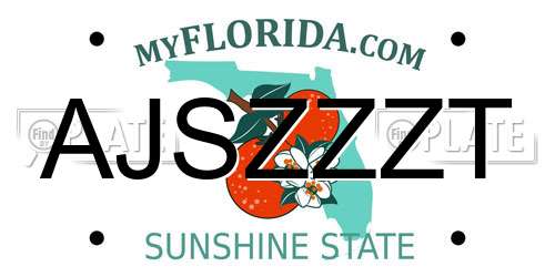 AJSZZZT Florida License Plate