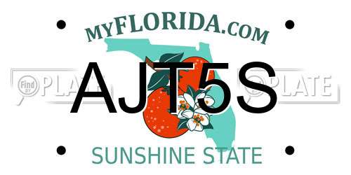 AJT5S Florida License Plate
