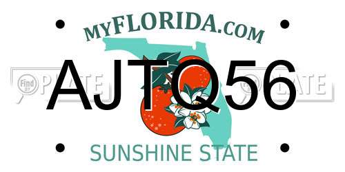 AJTQ56 Florida License Plate