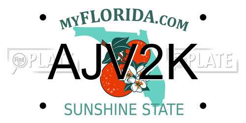 AJV2K Florida License Plate