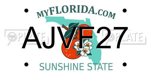 AJVF27 Florida License Plate